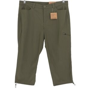 Eddie Bauer Womens Rainier Capri Pants Size 12 Olive Green Hiking Outdoor NWT